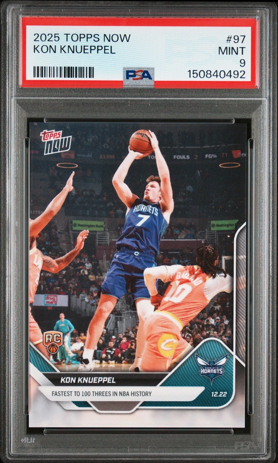 Graded 2025 Topps Now Kon Knueppel #97 Rookie RC Basketball Card PSA 9 Mint