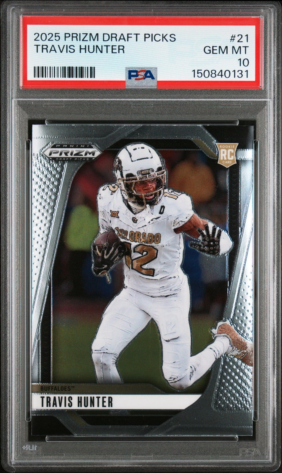 Graded 2025 Prizm DP Travis Hunter #21 Rookie RC Football Card PSA 10