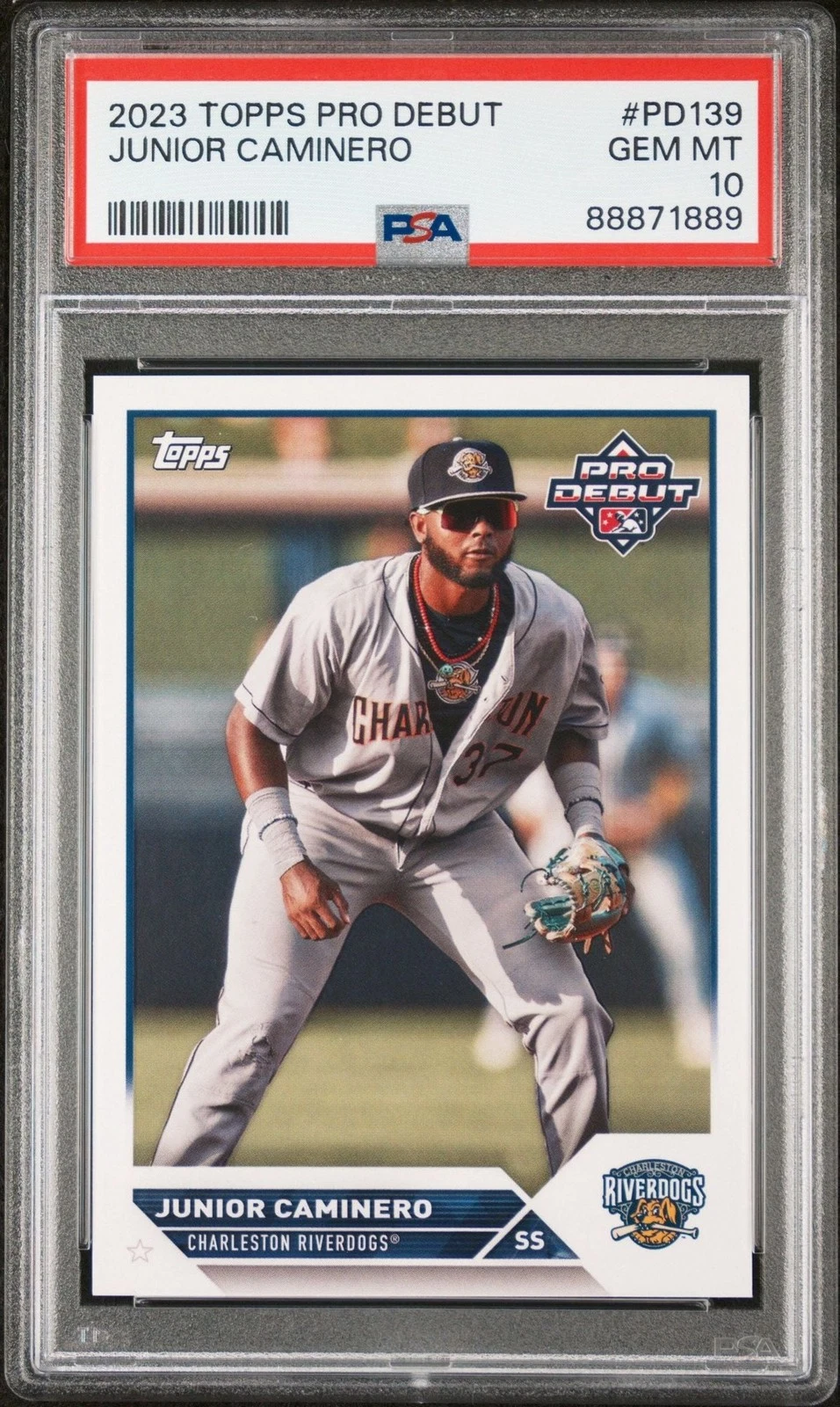 Graded 2023 Topps Pro Debut Junior Caminero #PD139 Rookie RC Card PSA 10