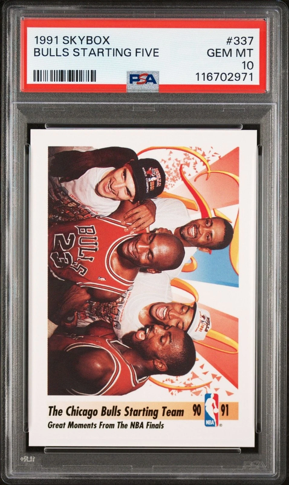 Graded 1991 Skybox Michael Jordan #337 Bulls Starting Five Card PSA 10 Mint