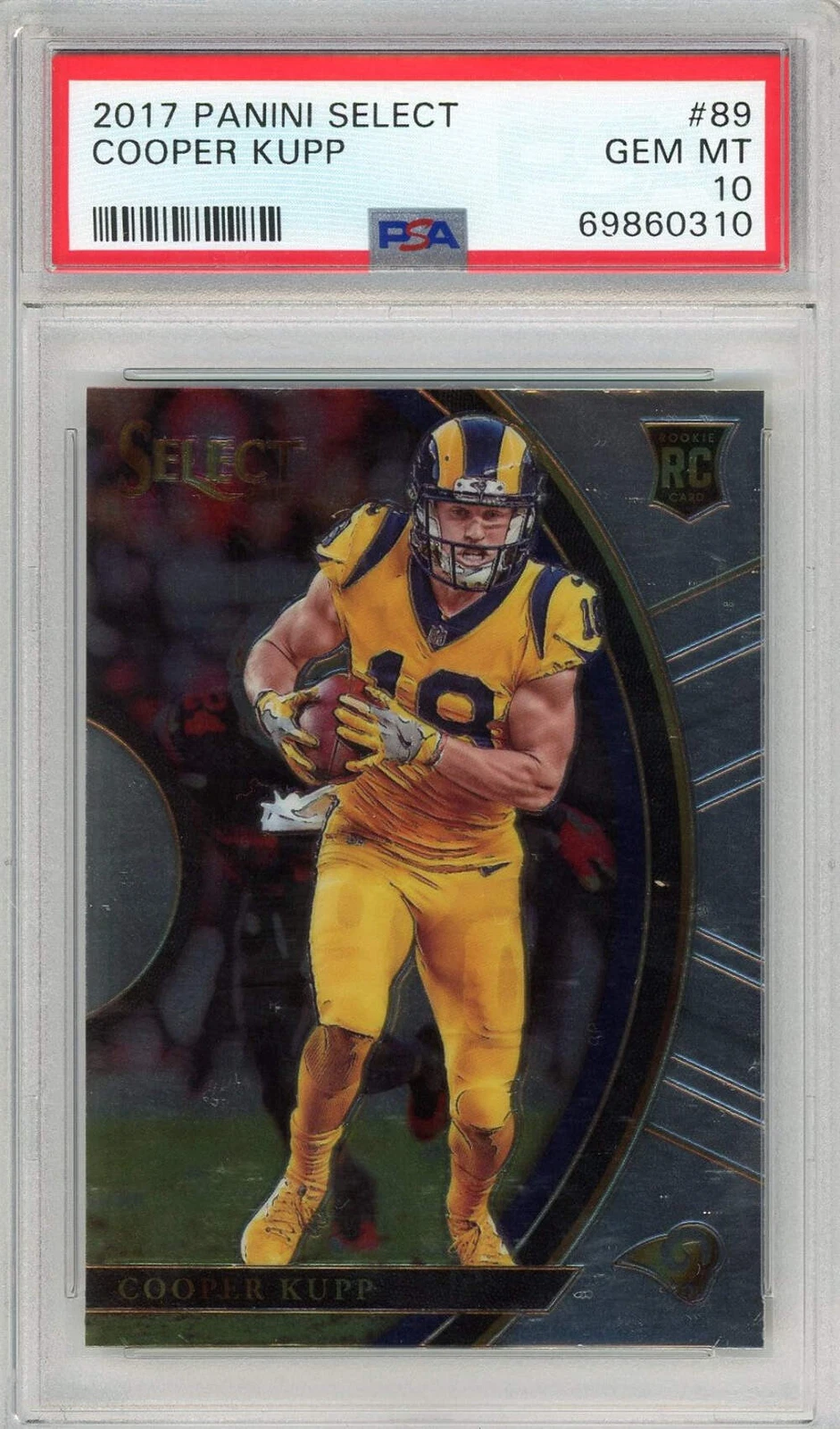 Graded 2017 Panini Select Cooper Kupp #89 Rookie RC Football Card PSA 10 Gem