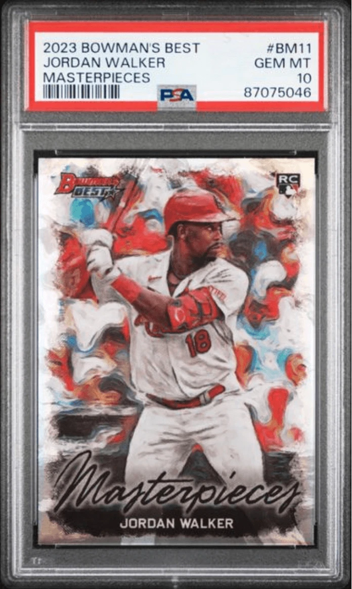 Graded 2023 Bowmans Best Jordan Walker #BM11 Masterpieces RC Card PSA 10