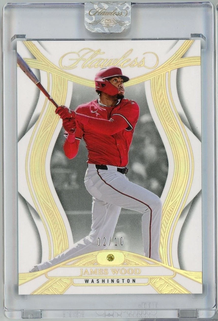 2025 Panini Flawless James Wood #49 Yellow Diamond /10 Rookie Baseball Card