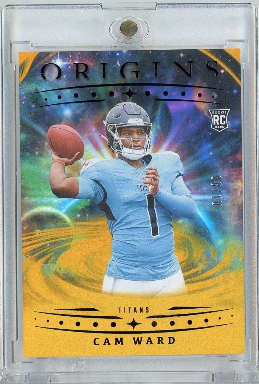 2025 Panini Origins Cam Ward #143 Holo Gold /10 Rookie RC Football Card