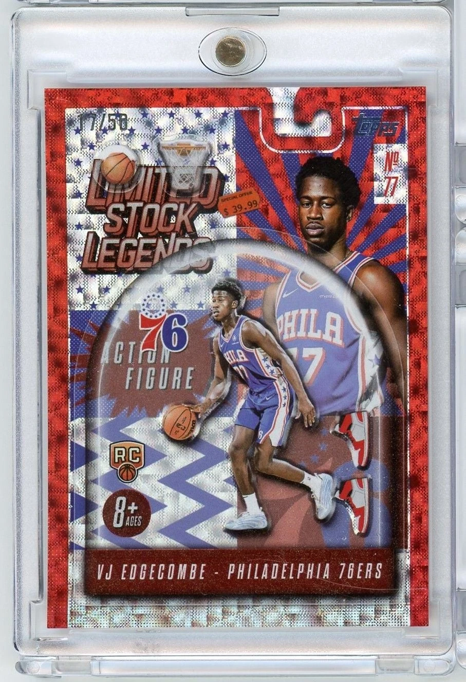 2025 Topps VJ Edgecombe #LST3 Limited Stock Legends Flash Drop /50 RC
