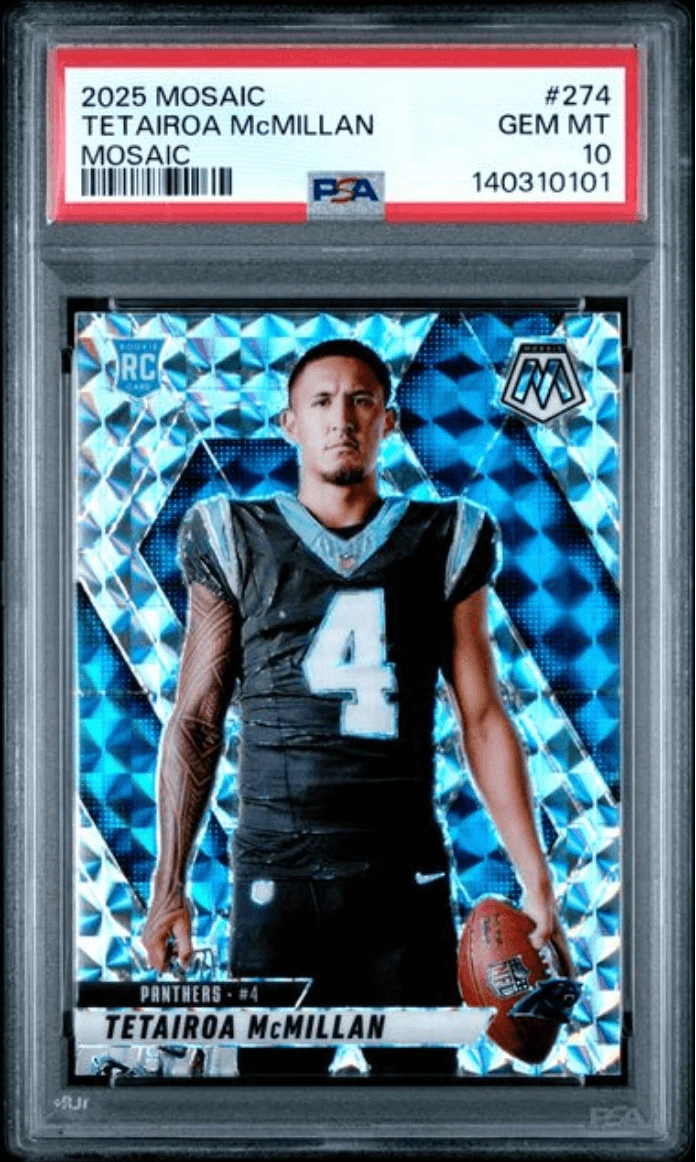 Graded 2025 Mosaic Tetairoa McMillan #274 Mosaic RC Football Card PSA 10
