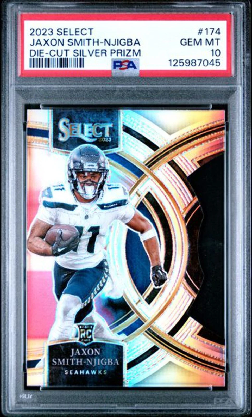 Graded 2023 Panini Select Jaxon Smith-Njigba #174 Silver RC Football Card PSA 10