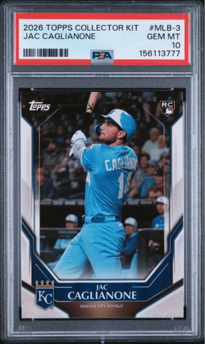 Graded 2026 Topps Collector Kit Jac Caglianone #MLB3 Rookie RC Card PSA 10