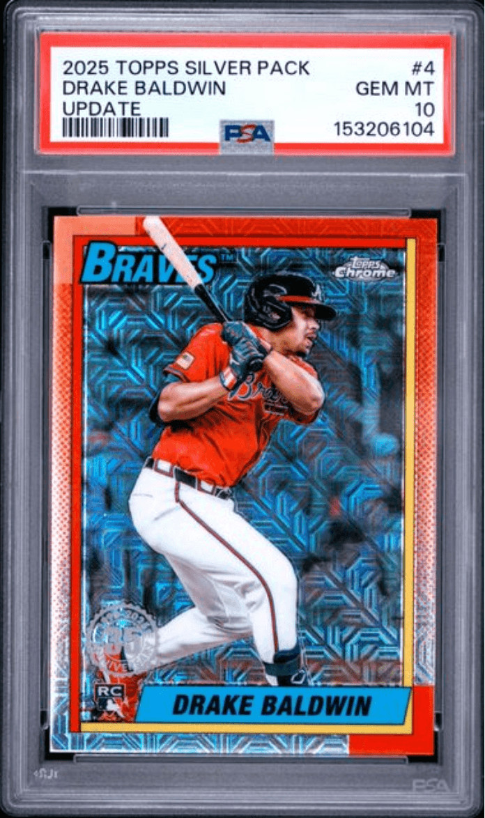 Graded 2025 Topps Silver Pack Drake Baldwin #4 Update Rookie Card PSA 10