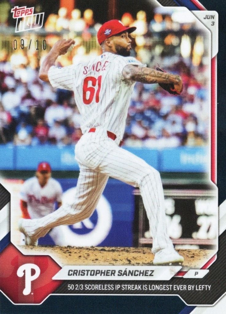 2026 Topps Now Cristopher Sanchez #283 Black Foil /10 Baseball Card