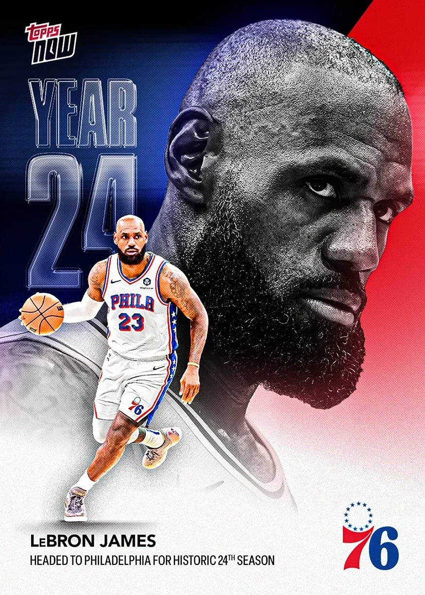 2026 Topps Now LeBron James #OS03 Philadelphia 76ers Basketball Card
