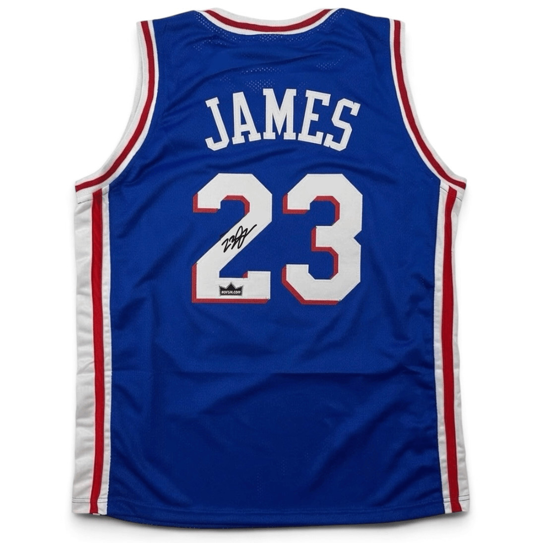 Facsimile Autographed LeBron James Philadelphia Blue Reprint Jersey XL