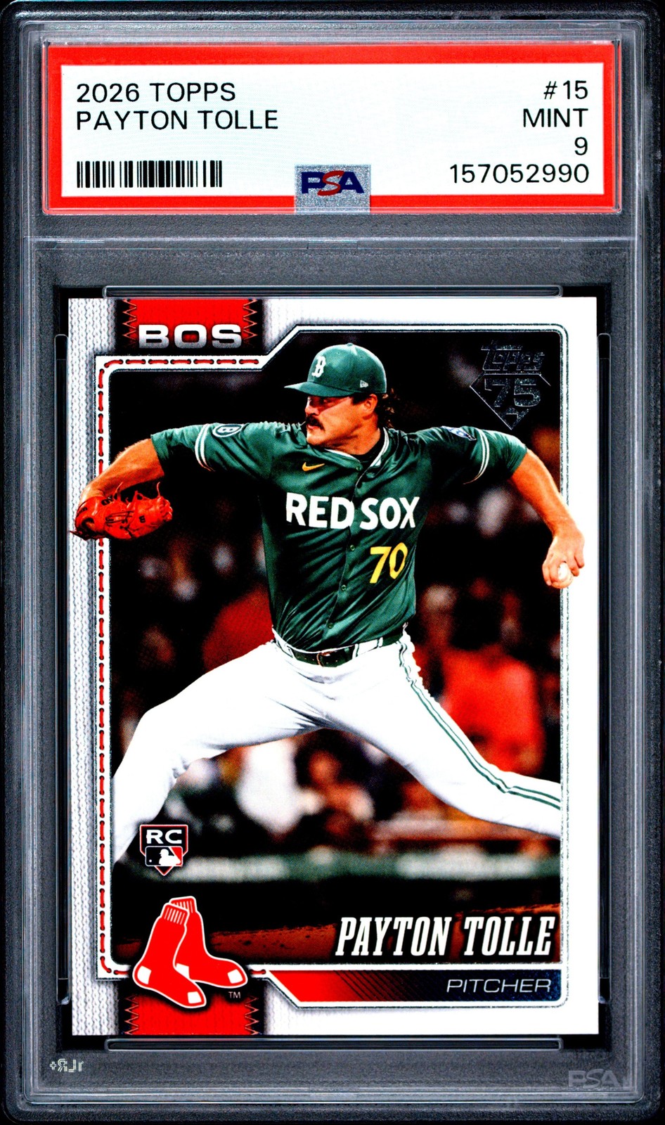 Graded 2026 Topps Payton Tolle #15 Rookie RC Card PSA 9