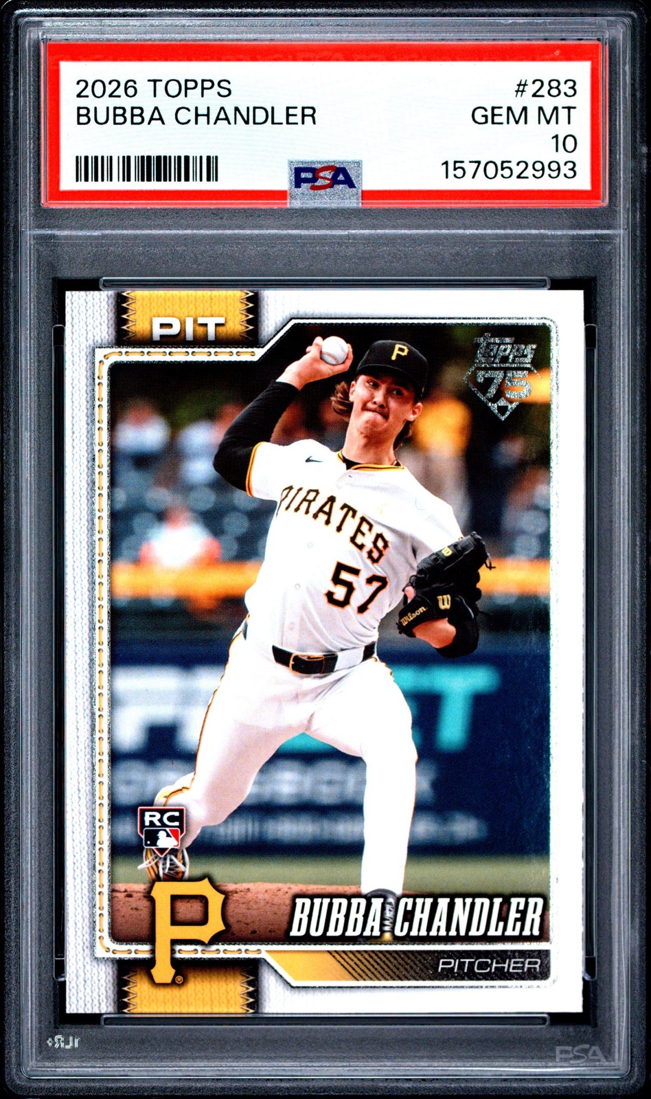 Graded 2026 Topps Bubba Chandler #283 Rookie RC Card PSA 10