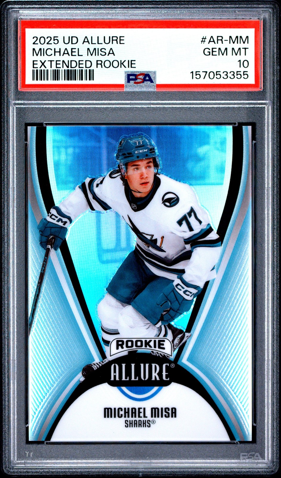 Graded 2025 Upper Deck Allure Michael Misa #ARMM Rookie RC Card PSA 10