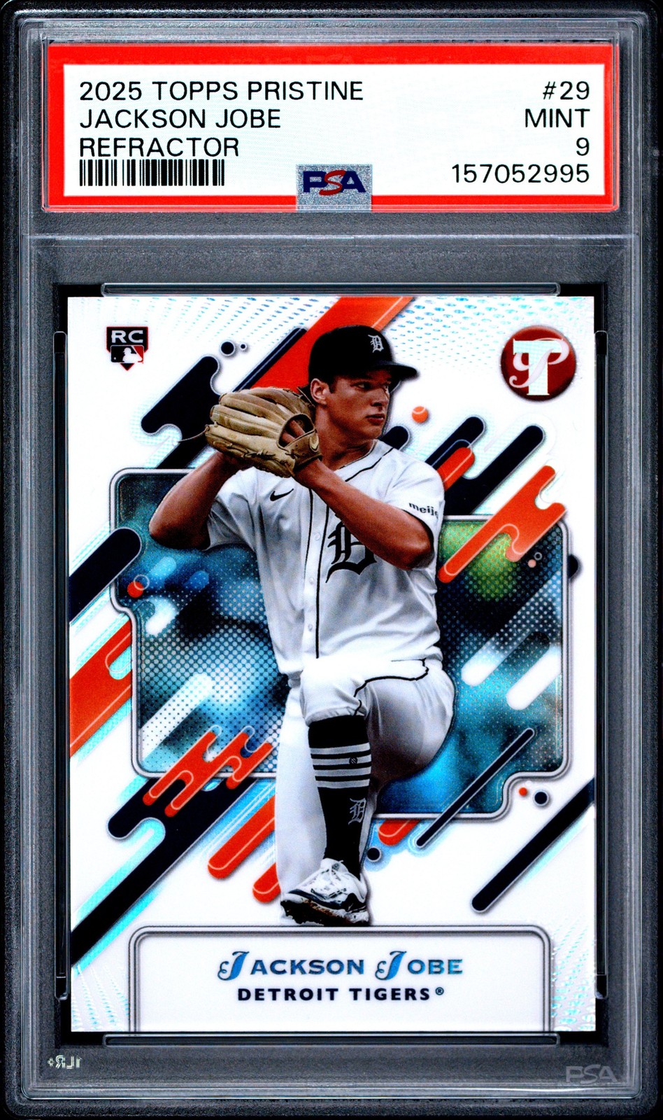 Graded 2025 Topps Pristine Jackson Jobe #29 Refractor Rookie RC Card PSA 9