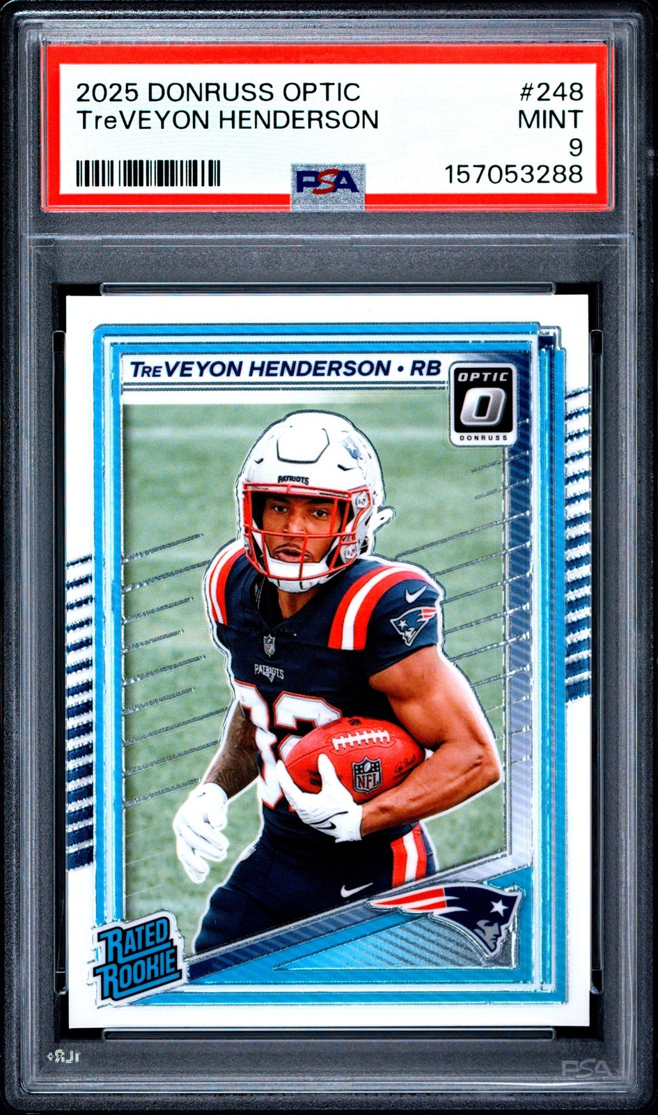 Graded 2025 Panini Donruss Optic TreVeyon Henderson #248 Rookie Card PSA 9