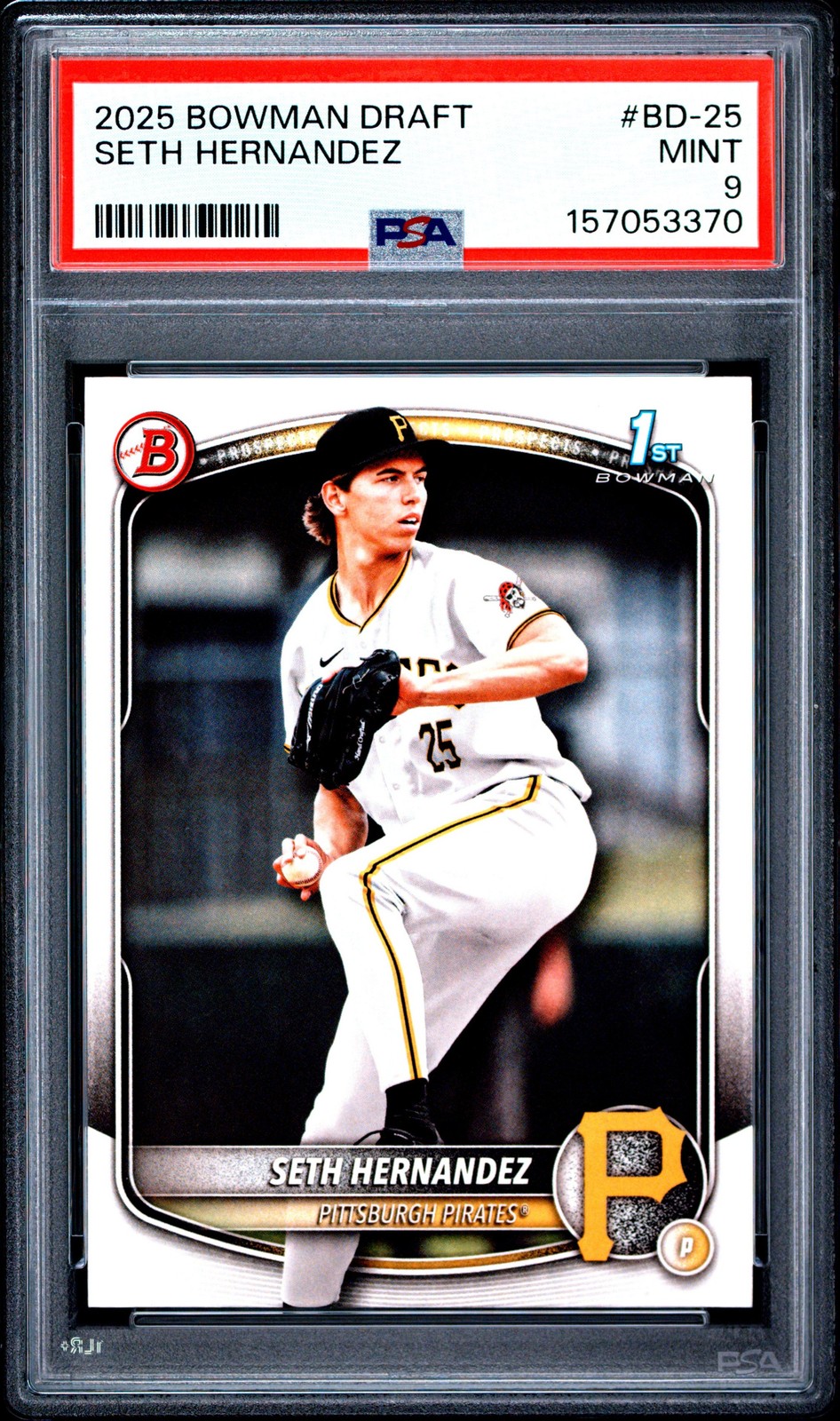 Graded 2025 Topps Bowman Draft Seth Hernandez #BD25 Rookie RC Card PSA 9