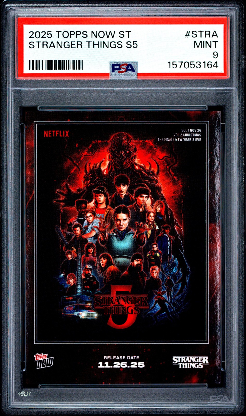 Graded 2025 Topps Now Stranger Things #STRA Netflix Card PSA 9 Mint