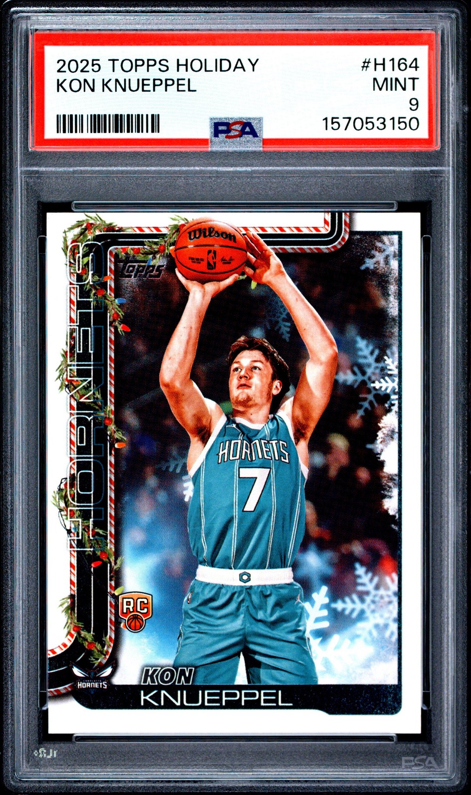 Graded 2025 Topps Holiday Kon Knueppel #H164 Rookie RC Card PSA 9