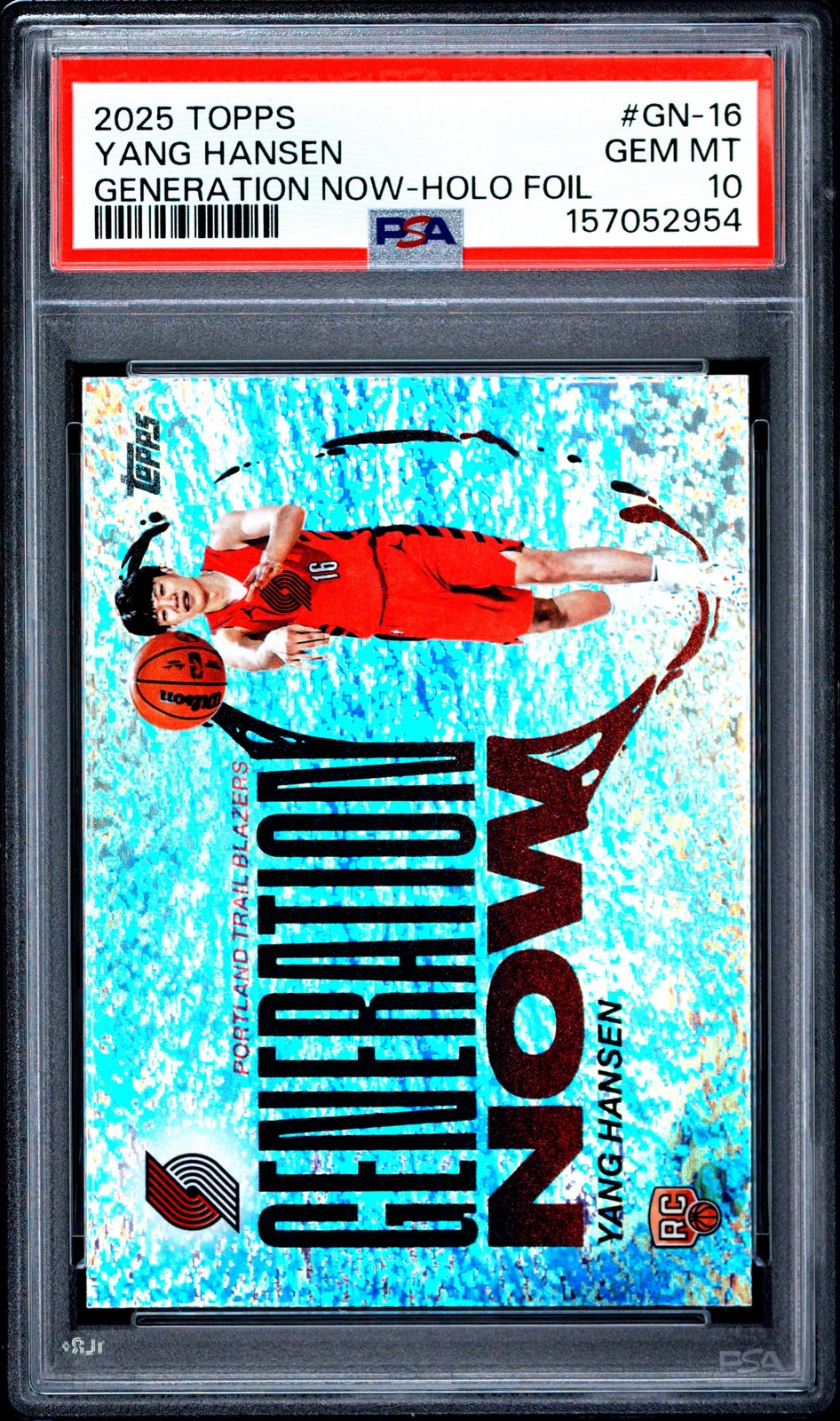 Graded 2025 Topps Yang Hansen #GN16 Holo Foil Rookie RC Card PSA 10