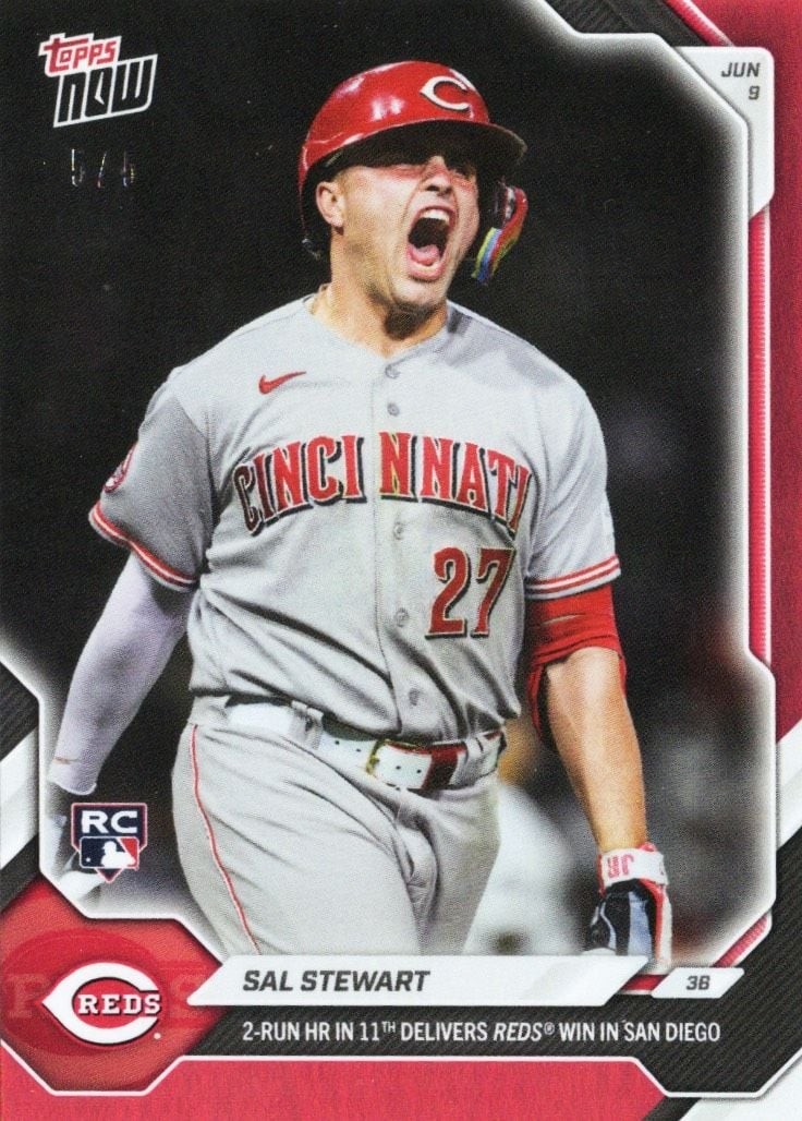 2026 Topps Now Sal Stewart #309 Red Foil /5 Rookie RC Baseball Card