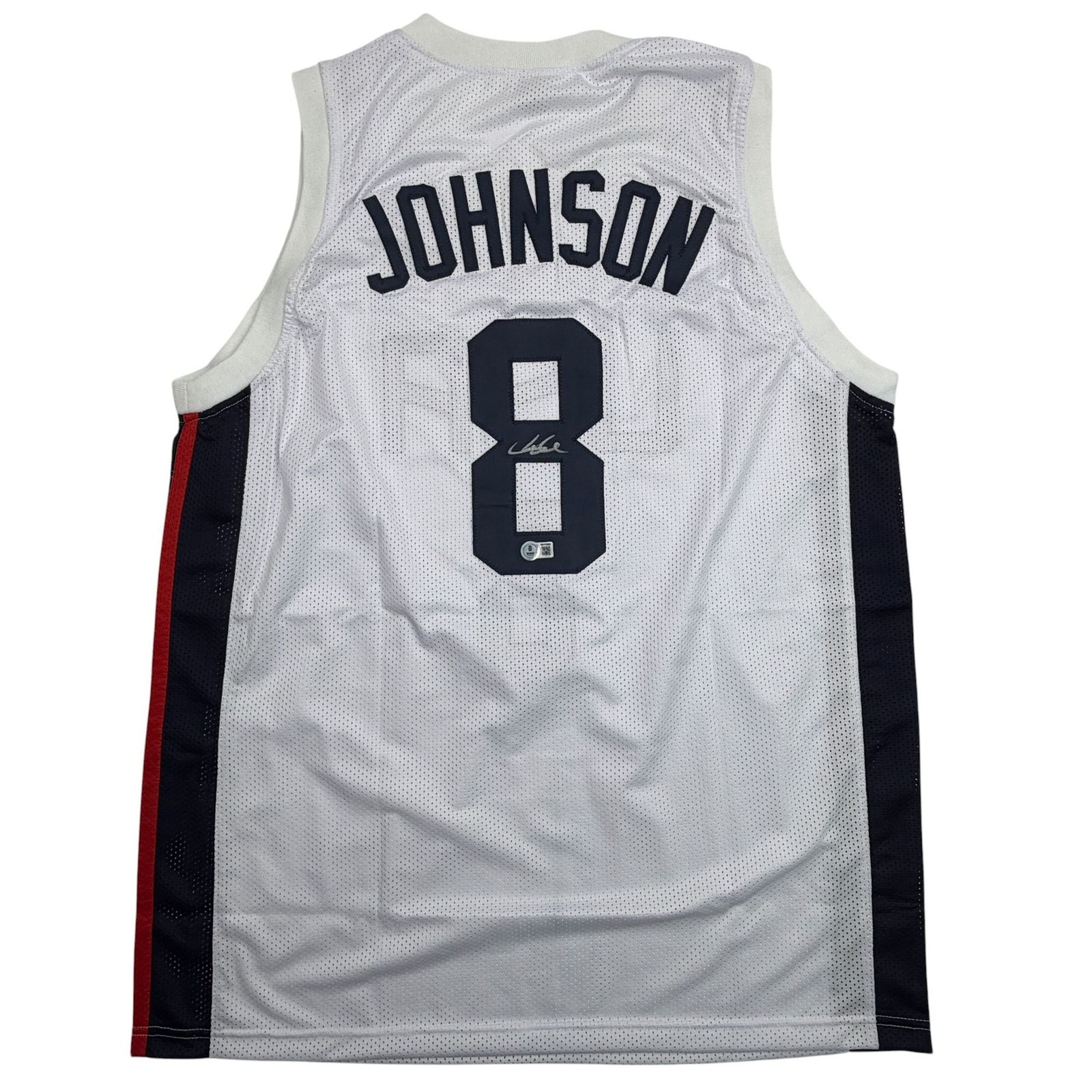 Autographed/Signed Joe Johnson United States USA White Jersey Beckett COA