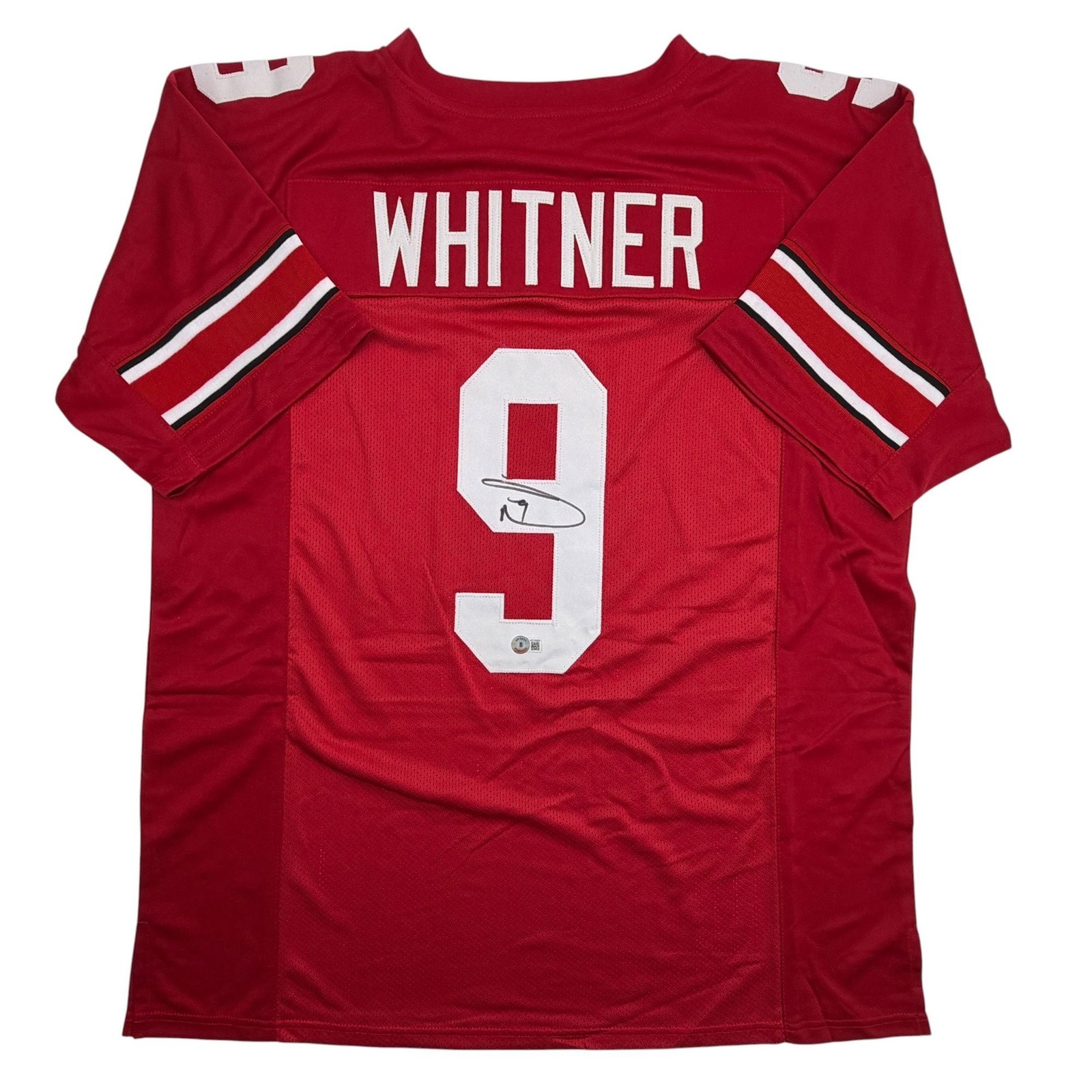 Autographed/Signed Donte Whitner Ohio State Red College Jersey Beckett COA