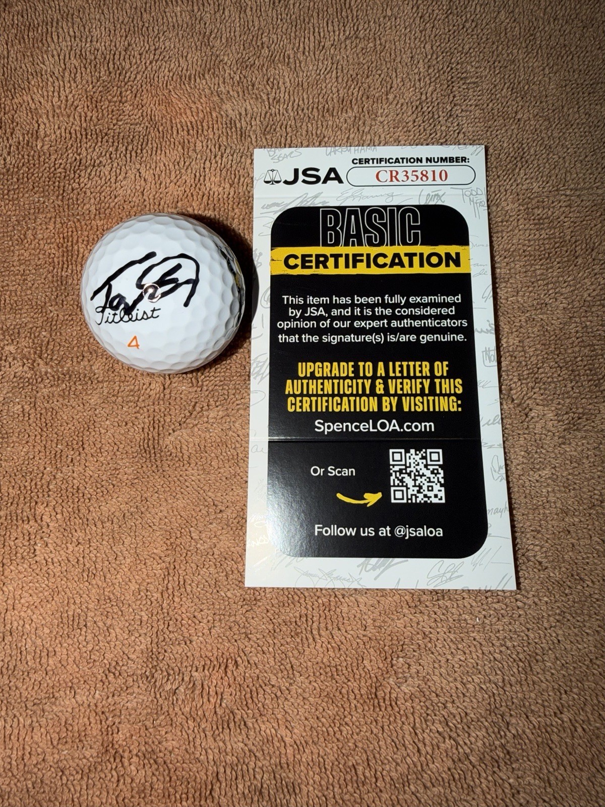 Tommy Fleetwood Signed Official Titleist Golf Ball PGA Legend Star JSA Auth #4