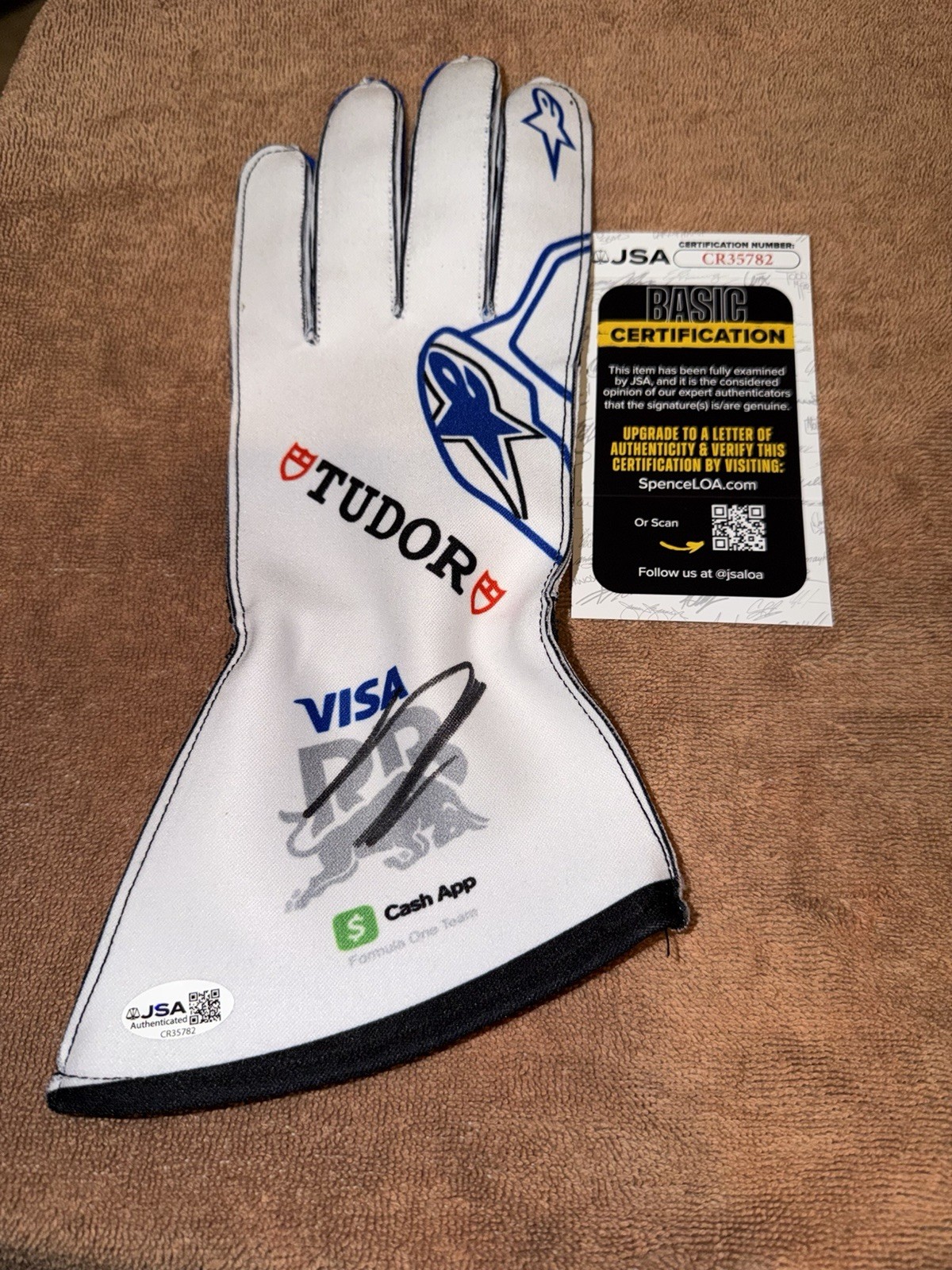 Arvid Lindblad Signed Visa RB Racing Bulls Race Glove Formula 1 Star JSA Auth
