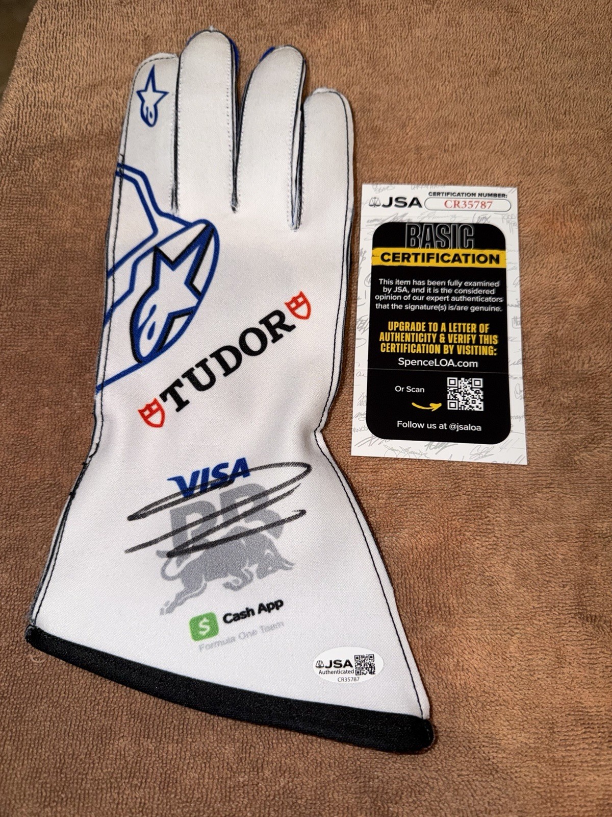 Arvid Lindblad Signed Visa RB Racing Bulls Race Glove Formula 1 Star JSA Auth #7