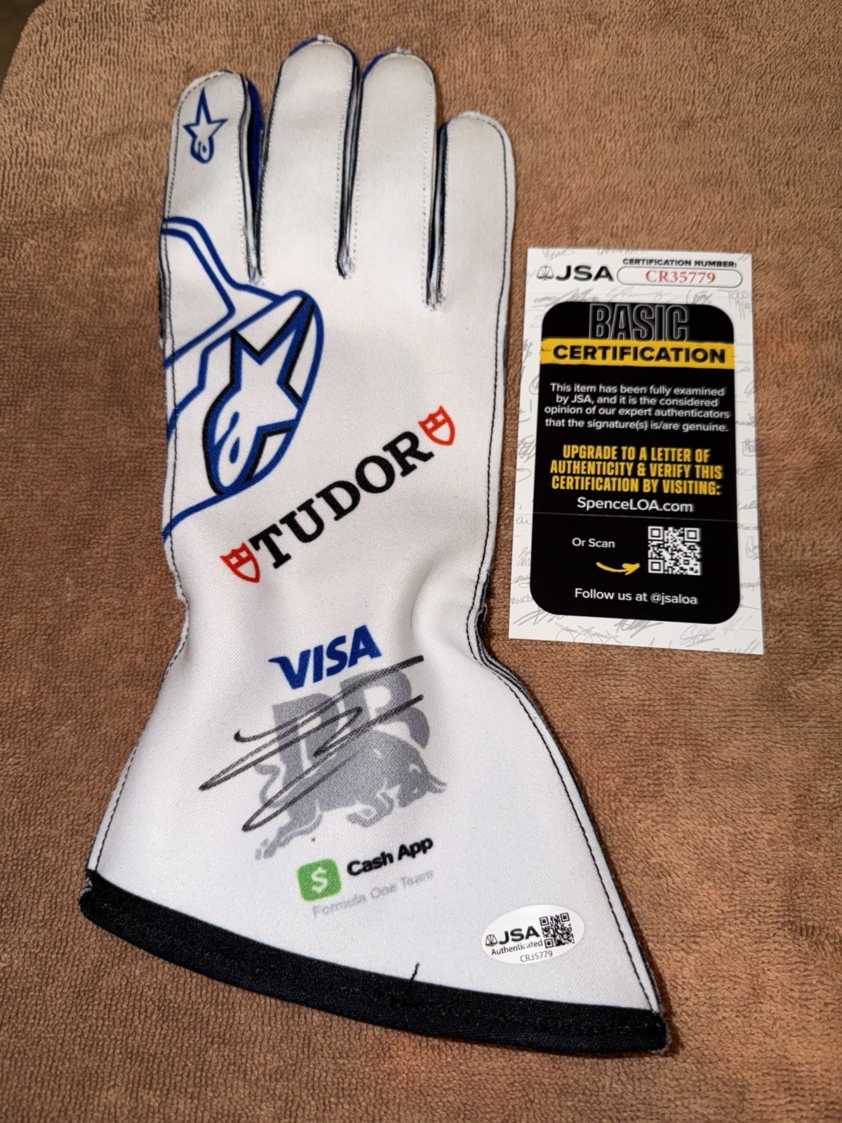 Liam Lawson Signed Visa RB Racing Bulls Race Glove Formula 1 Star JSA Auth