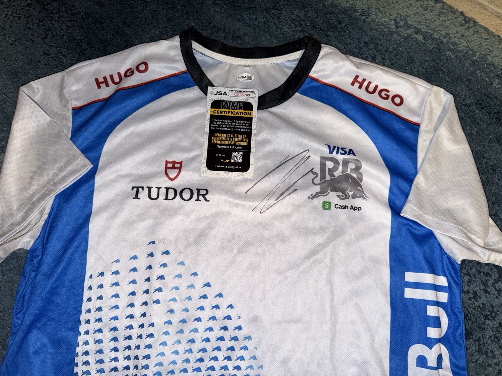 Arvid Lindblad Signed Visa Cash App Racing Shirt Formula 1 Superstar JSA Auth