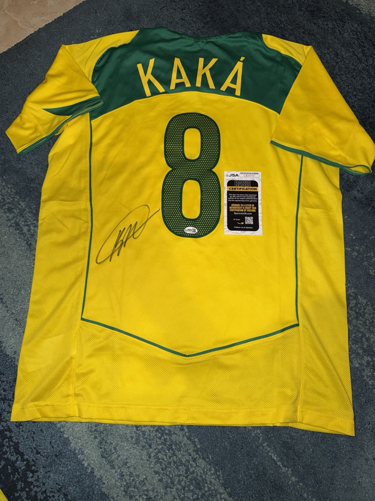 Kaka Signed Team Brazil Jersey Superstar World Cup Legend JSA Auth