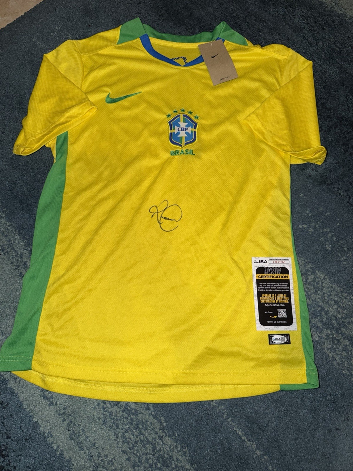 Romario Signed Team Brazil Jersey Superstar World Cup Legend JSA Auth #3