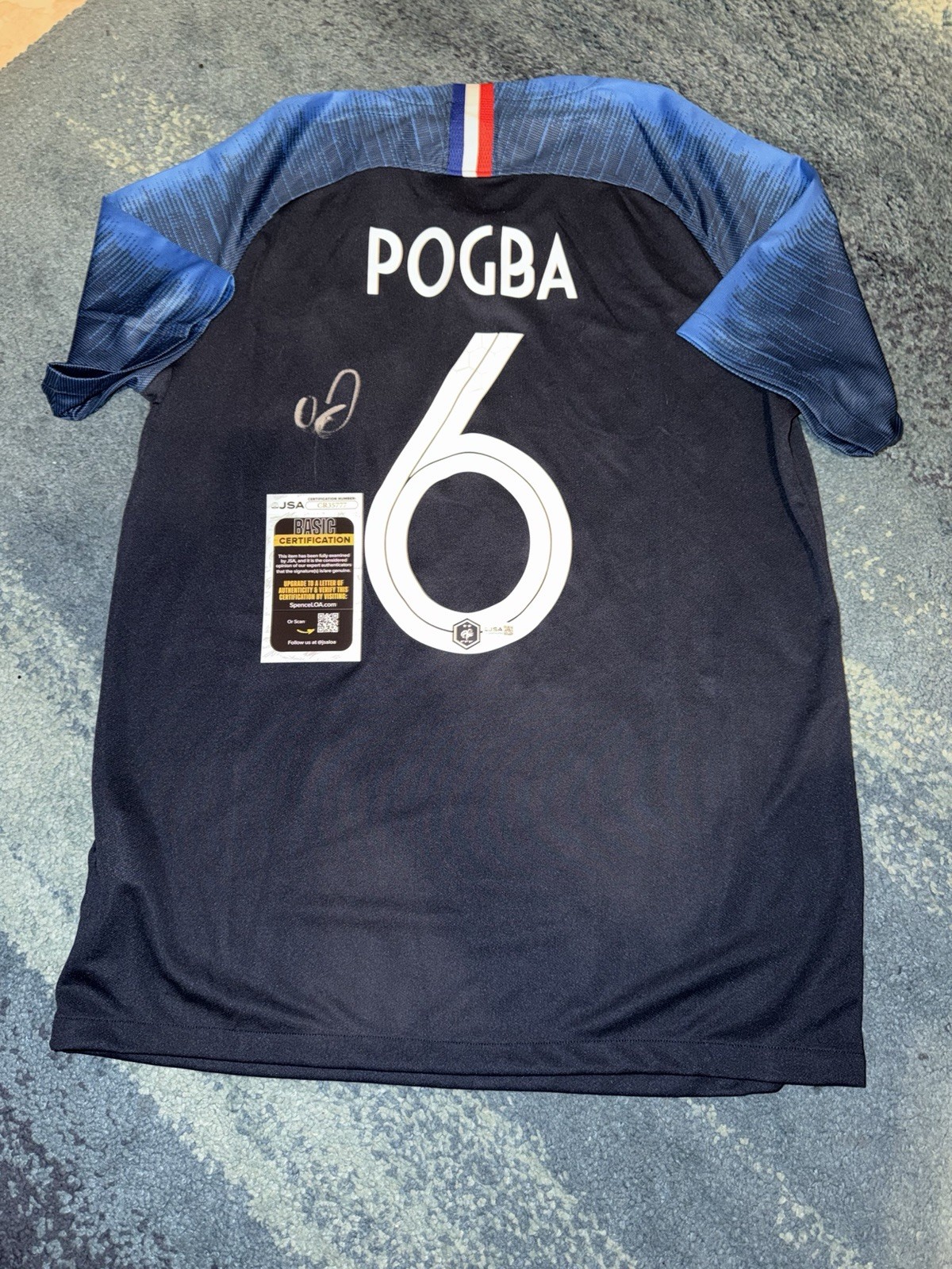 Paul Pogba Signed France World Cup Jersey Superstar Legend Champ JSA Auth