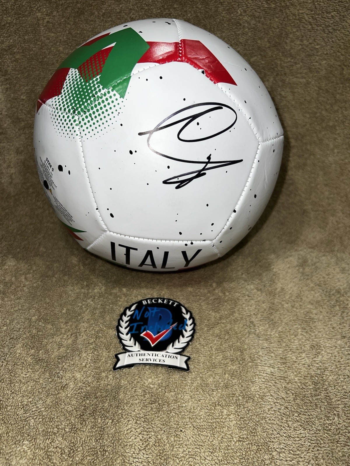 Francesco Totti Signed Official Italy Soccer Ball World Cup Legend Beckett #2