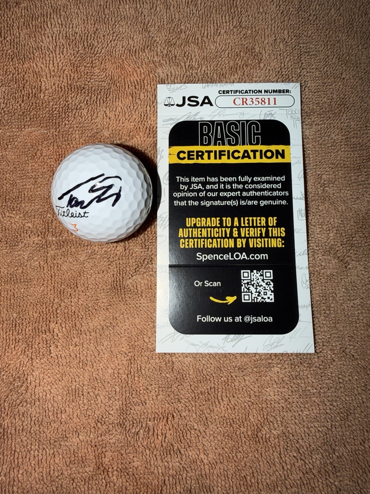 Tommy Fleetwood Signed Official Titleist Golf Ball PGA Legend Star JSA Auth #2