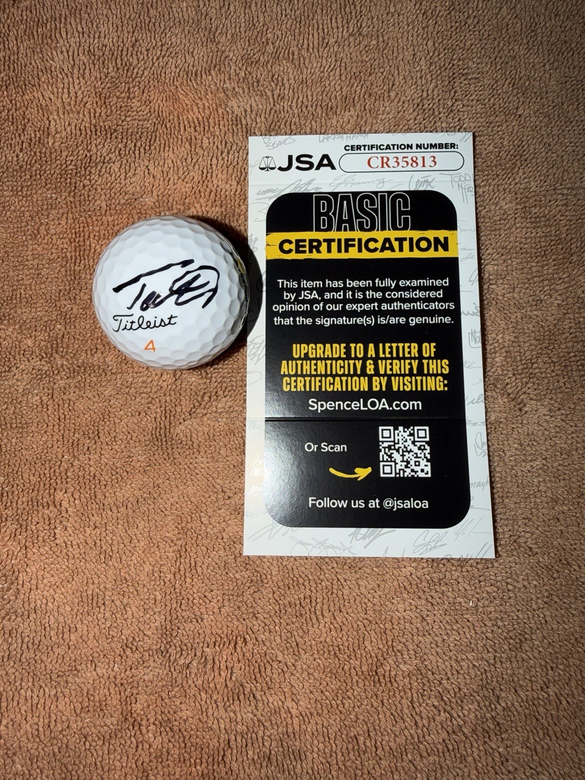 Tommy Fleetwood Signed Official Titleist Golf Ball PGA Legend Star JSA Auth #3