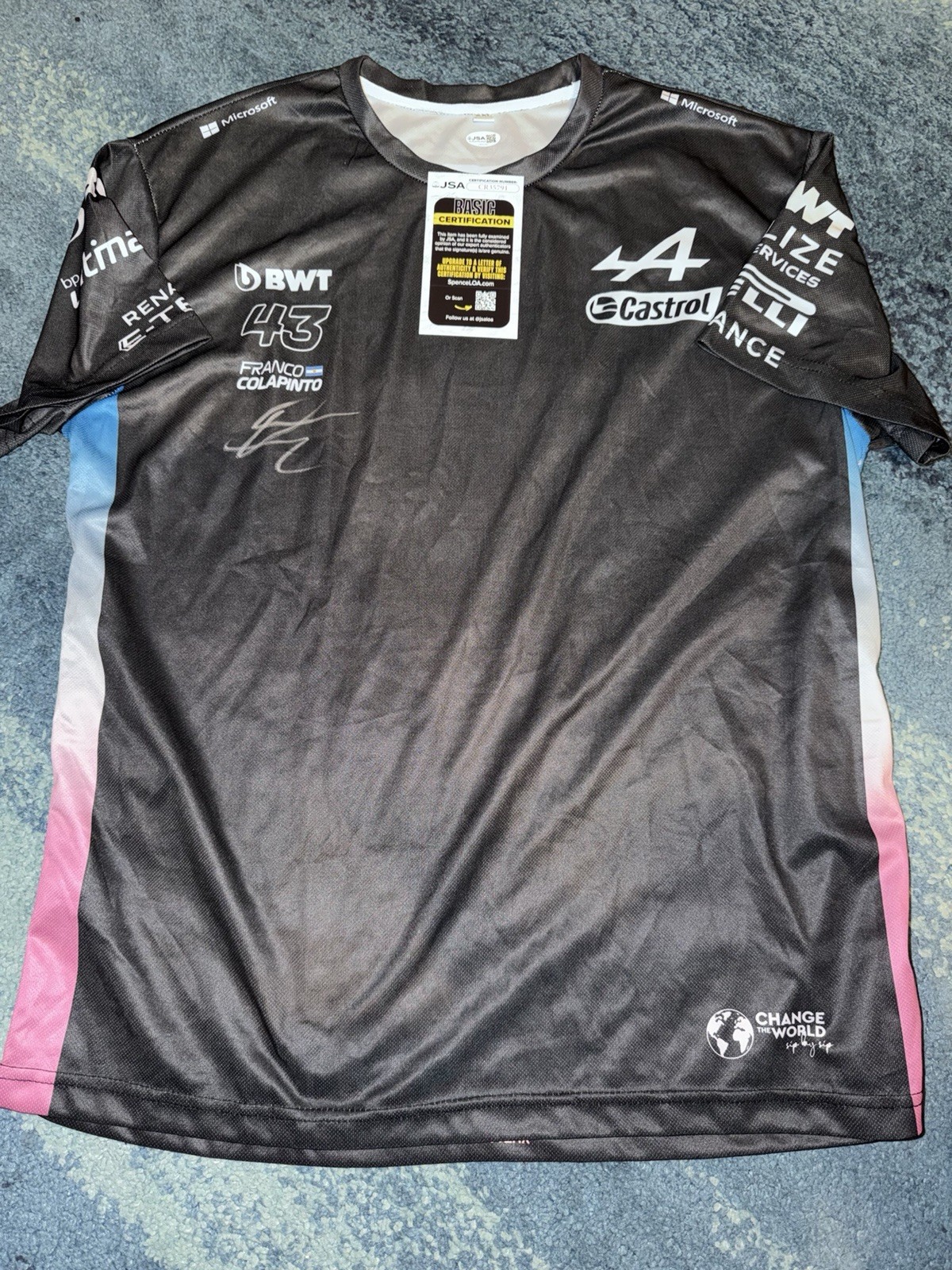 Franco Colapinto Signed Alpine Racing Shirt Formula 1 Superstar JSA Auth