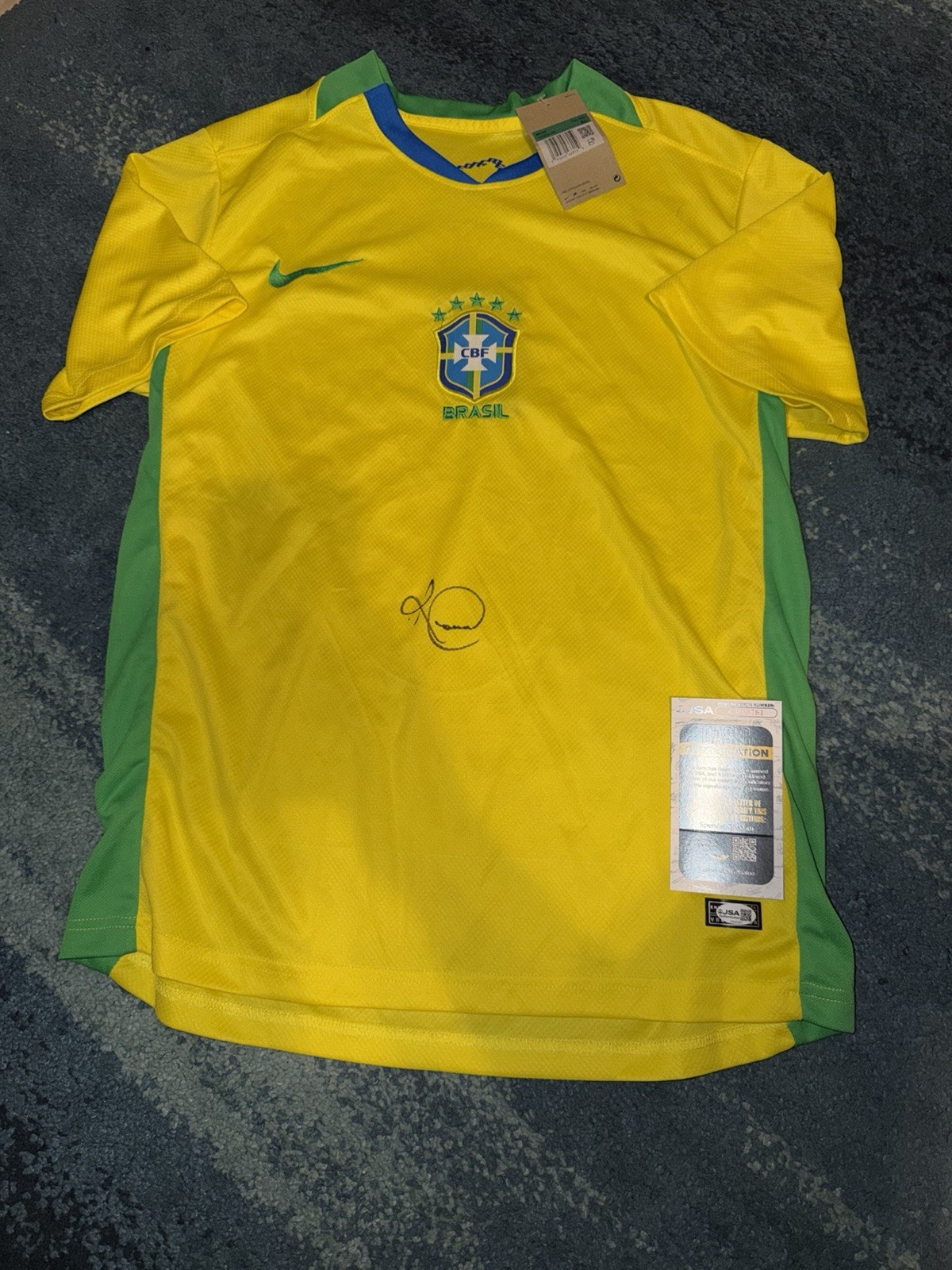 Romario Signed Team Brazil Jersey Superstar World Cup Legend JSA Auth