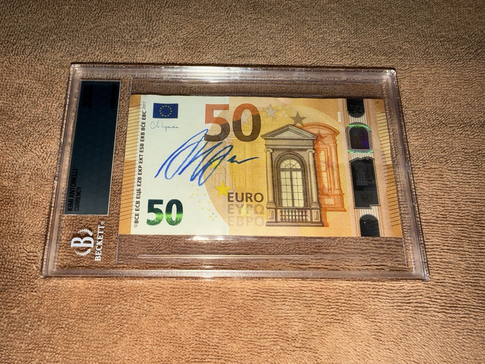 Andrea Kimi Antonelli Signed Official 50 Euro Bill Currency Mercedes BAS #3