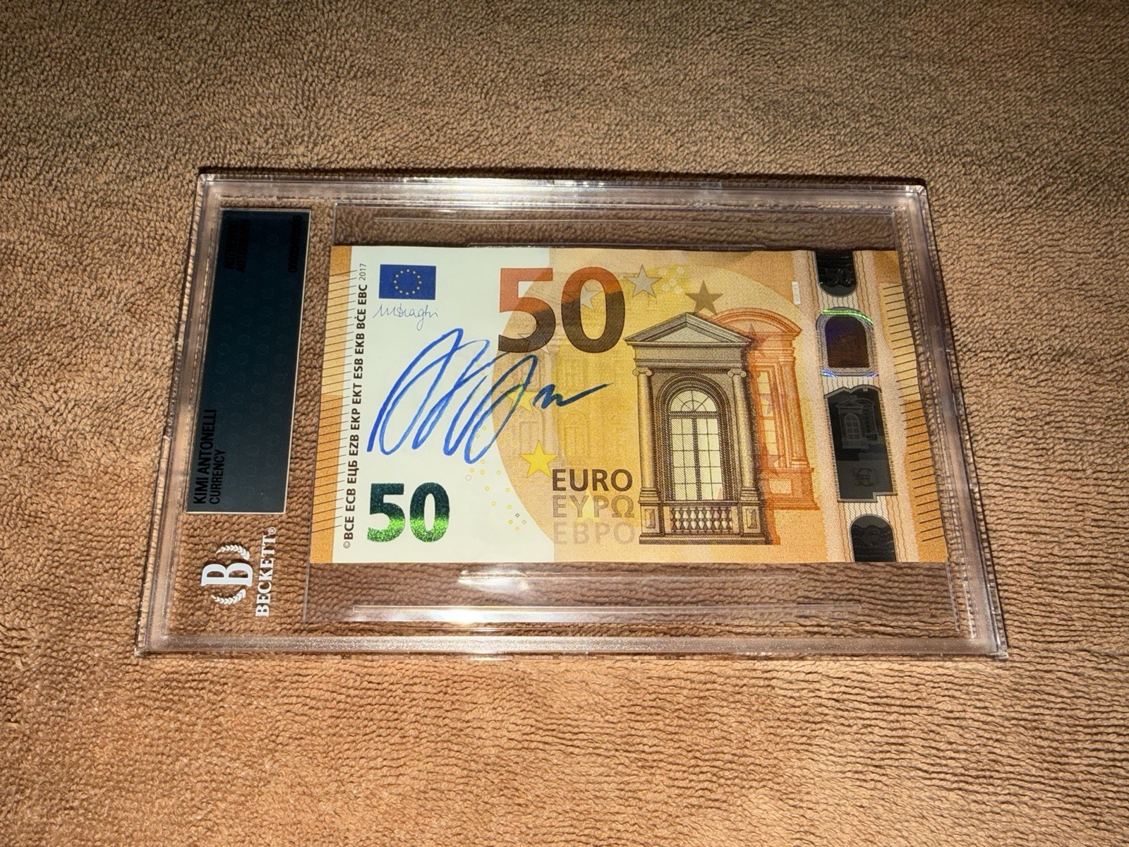 Andrea Kimi Antonelli Signed Official 50 Euro Bill Currency Mercedes BAS #4