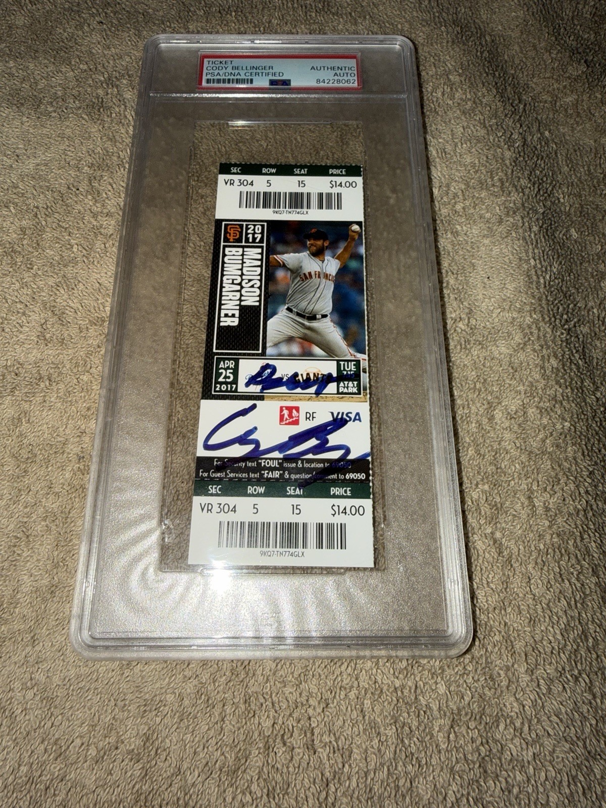 Cody Bellinger Signed Official MLB Debut Ticket 4/25/2017 Dodgers Yanks PSA/DNA