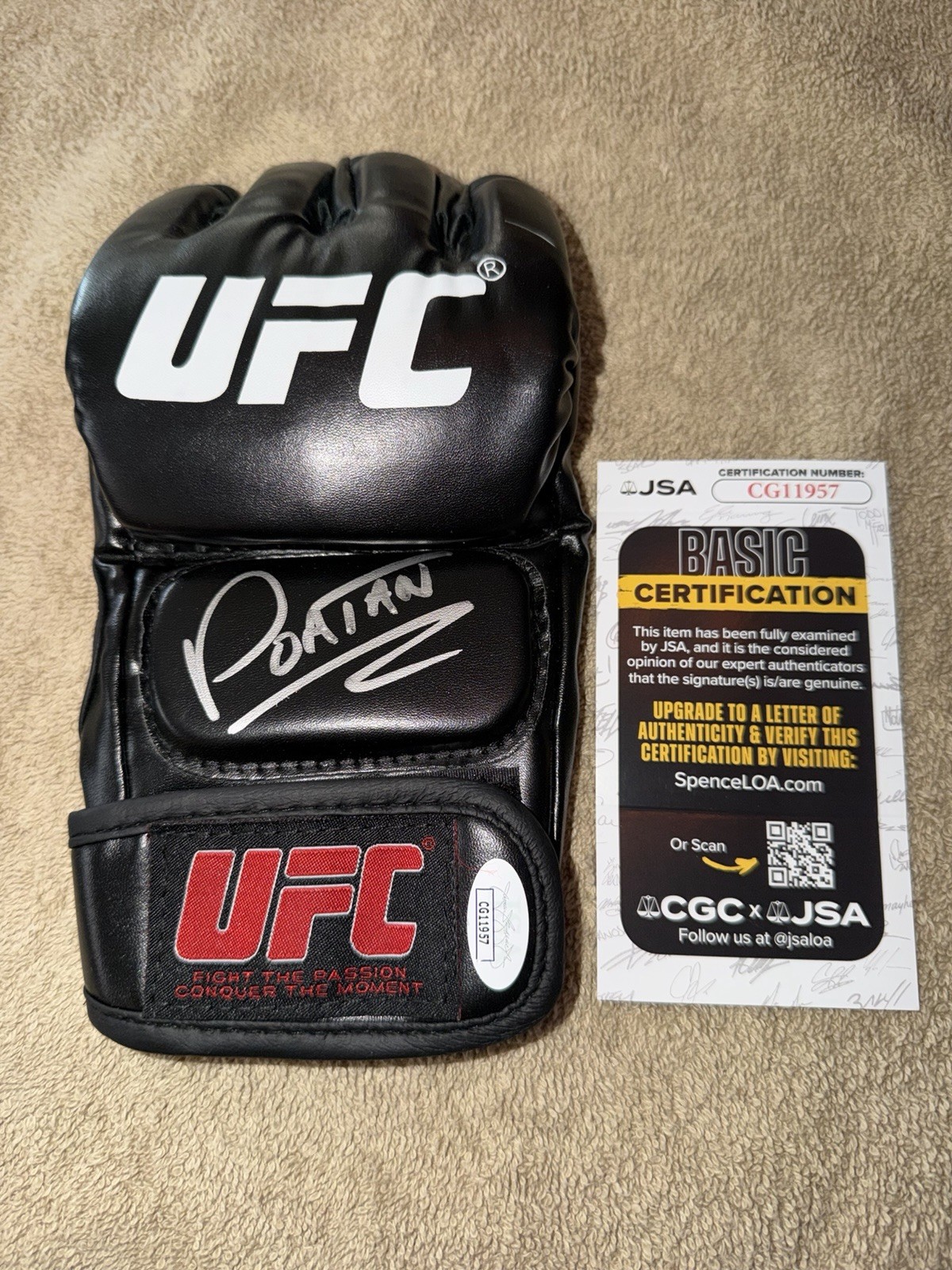Alex Pereira Signed UFC MMA Glove UFC Champ Brazil Poatan JSA Auth #2