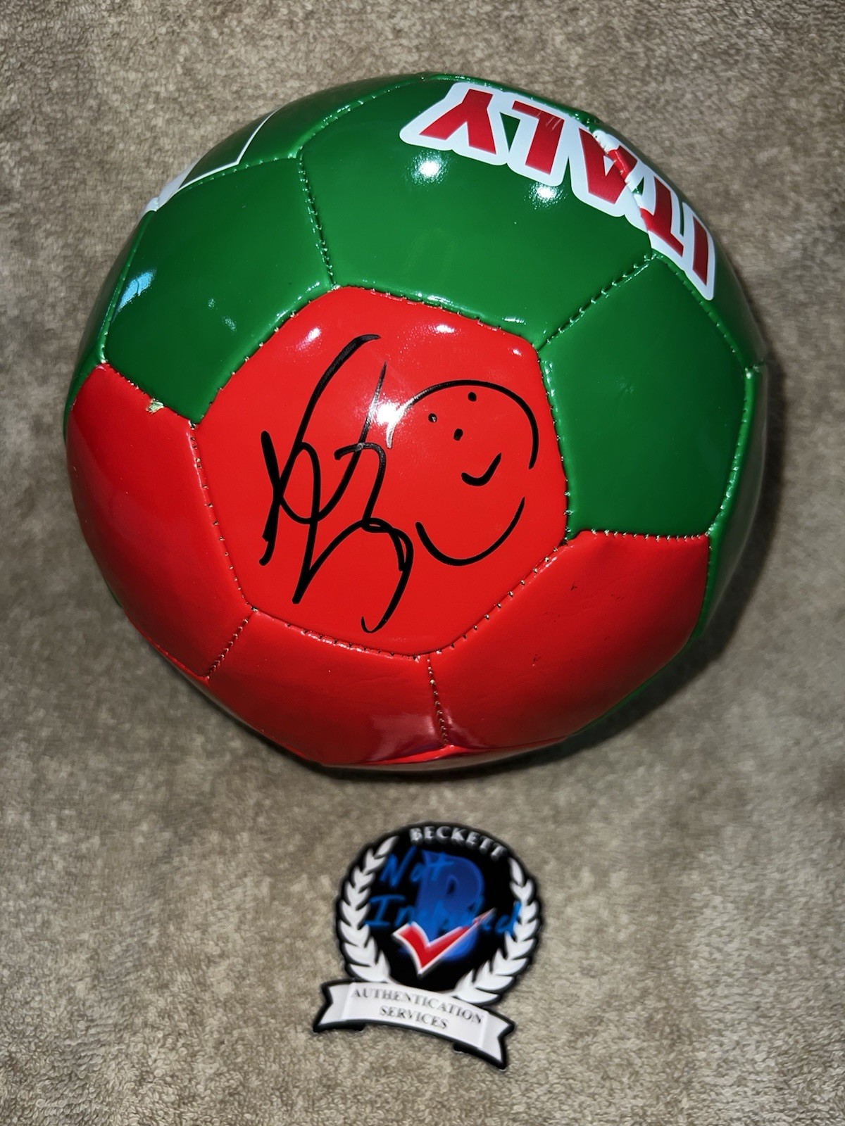 Marco Materazzi Signed Official Italy Soccer Ball World Cup Legend Beckett