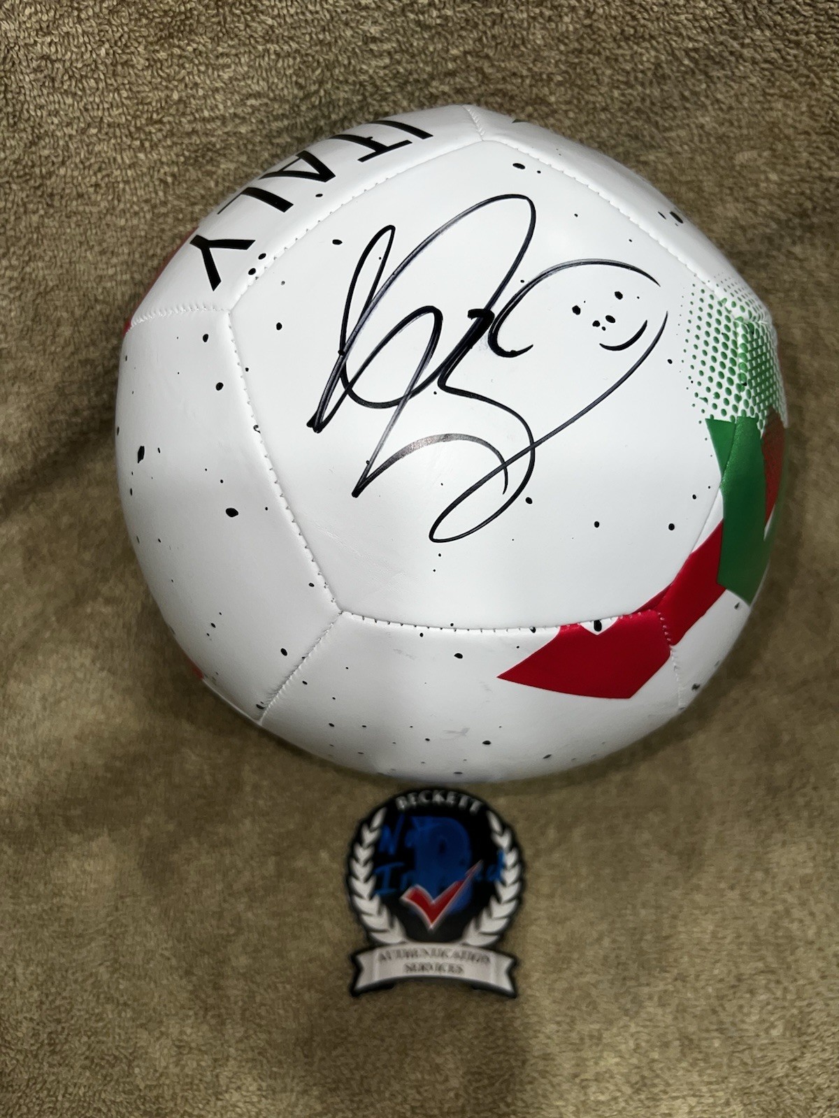 Marco Materazzi Signed Official Italy Soccer Ball World Cup Legend Beckett #2