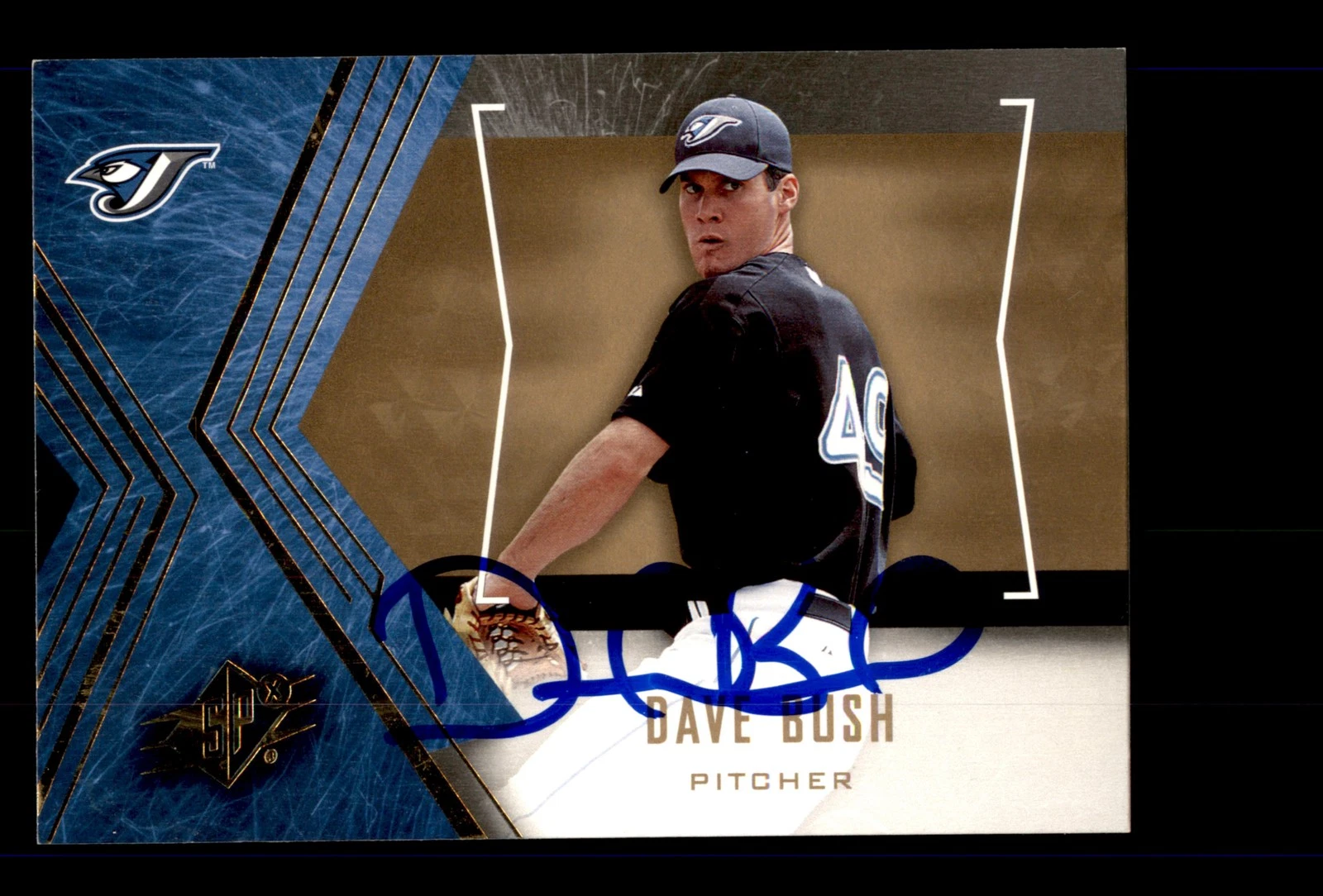Signed Baseball Card Auto 2005 SPx #28 Dave Bush Toronto Blue Jays