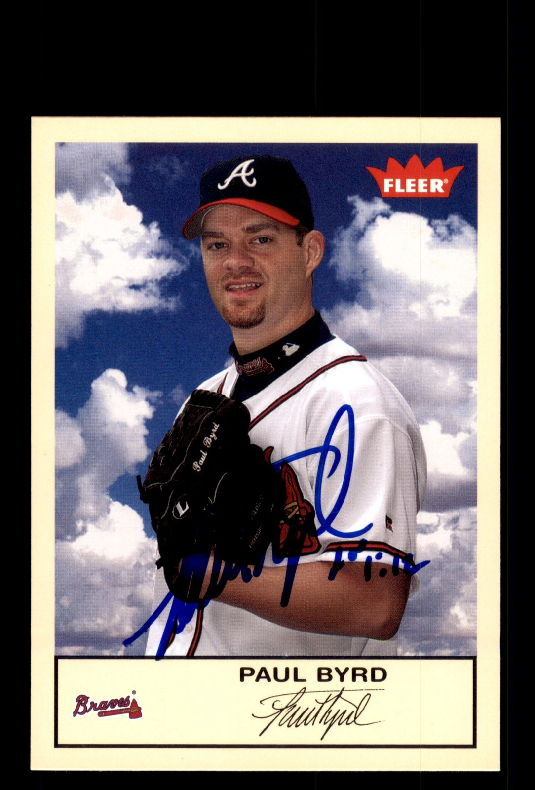 Signed Baseball Card Auto 2005 Fleer Tradition #253 Paul Byrd Atlanta Braves