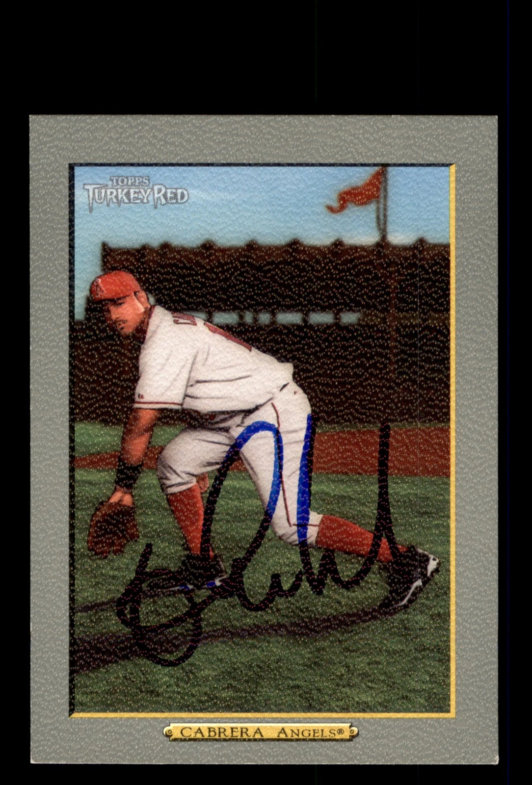 Signed Baseball Card Auto 2006 Topps Turkey Red #389 Orlando Cabrera Angels